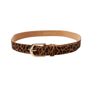 Black Colour Smilla Leopard Print Belt in Camel