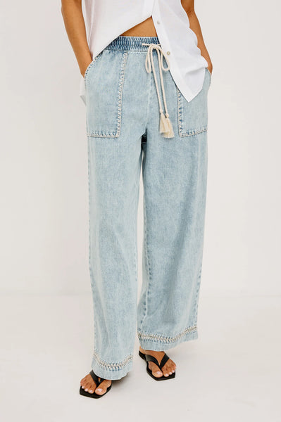 Rails Campo Trousers in Bleached Indigo Blanket Stitch