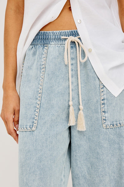 Rails Campo Trousers in Bleached Indigo Blanket Stitch
