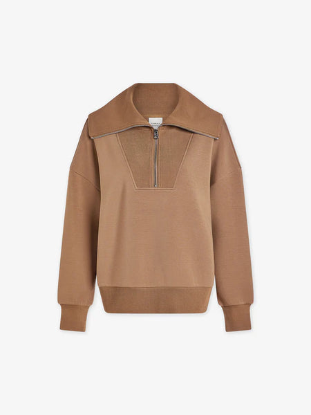 Varley Catherine Half Zip Sweat Top in Golden Bronze