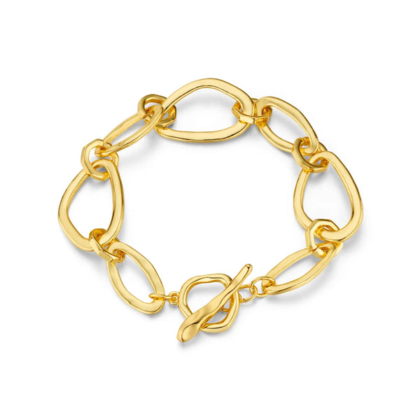 Orelia Organic Link Chain T-Bar Bracelet in Gold ORE40532
