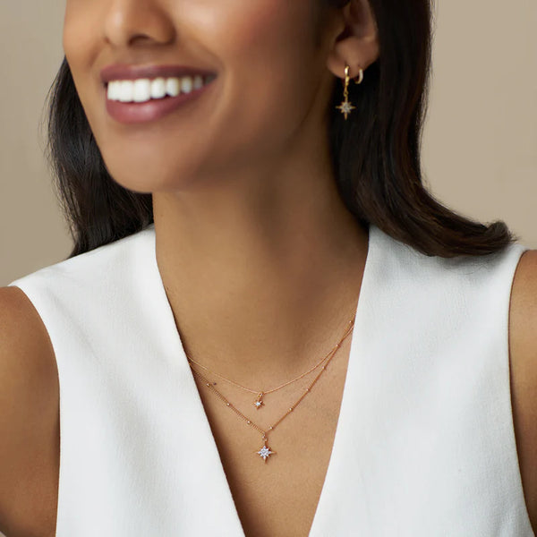 Orelia Pave Starburst Satellite Chain Necklace ORE31596