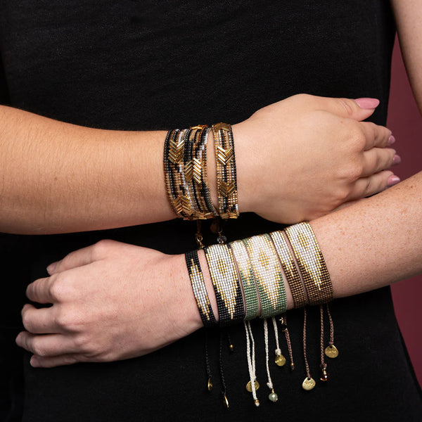 Mishky Chevron Black Medium Bracelet BE-M- 6789