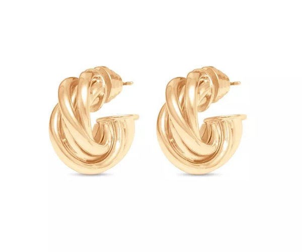 Talis Chains Chunky Twist Hoops - Gold