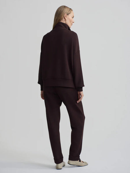 *LAST ONE!* Varley Hawley Zip Sweat Top in Coffee Bean