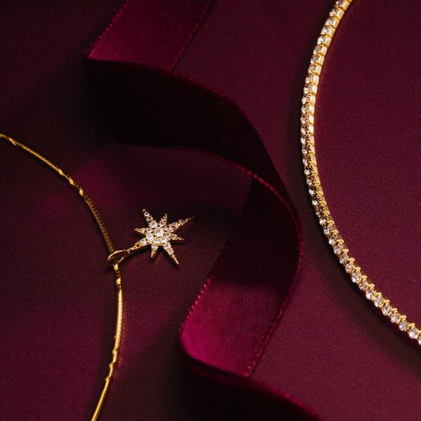 Orelia Torque Collar Tennis Necklace in Gold ORE40861