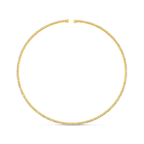 Orelia Torque Collar Tennis Necklace in Gold ORE40861