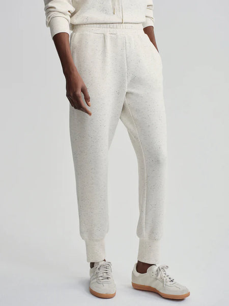 Varley Slim Cuff Pant 27.5 in Ivory Marl Fleck