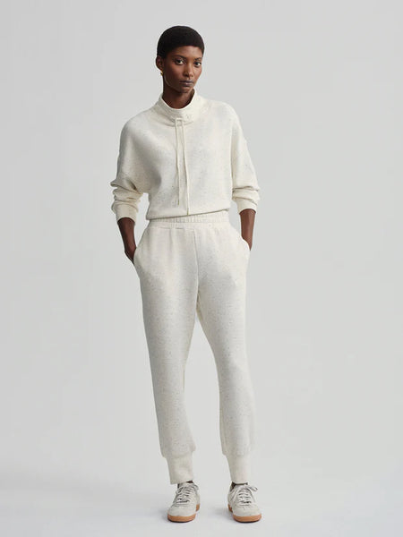 Varley Slim Cuff Pant 27.5 in Ivory Marl Fleck