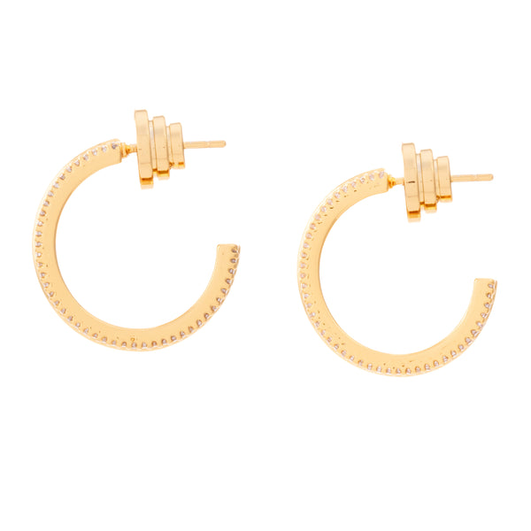 Talis Chains Flat Hoop Earrings - Cubic Zirconia