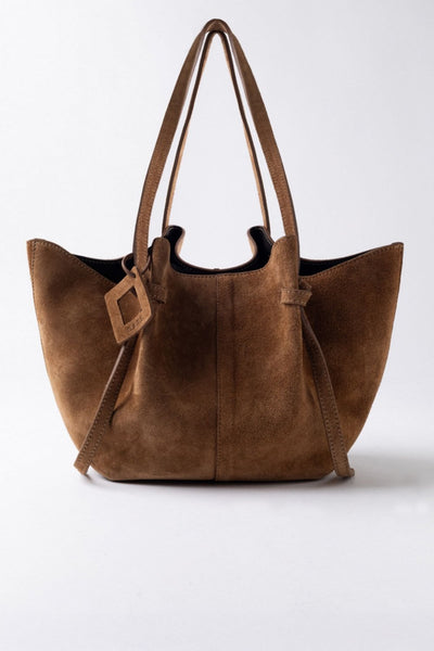 D.A.T.E Nina Velour Cuoio Bag