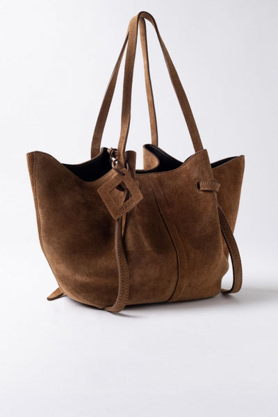 D.A.T.E Nina Velour Cuoio Bag