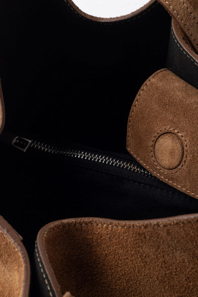 D.A.T.E Nina Velour Cuoio Bag