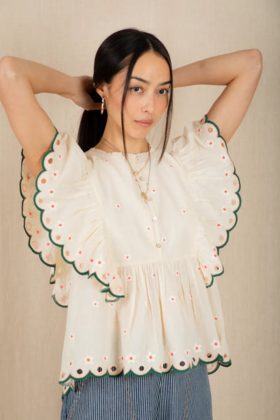 Bonte Darcy Top in Ecru Multi