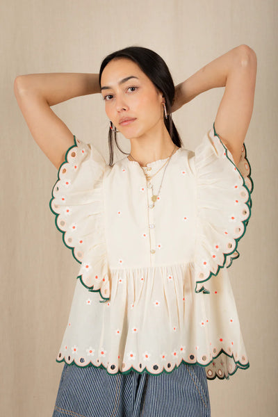 Bonte Darcy Top in Ecru Multi