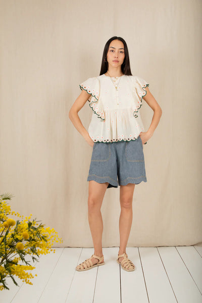 Bonte Darcy Top in Ecru Multi
