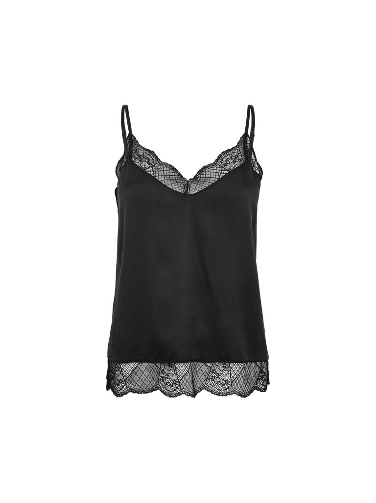 Mos Mosh Ditte Silk Lace Singlet in Black