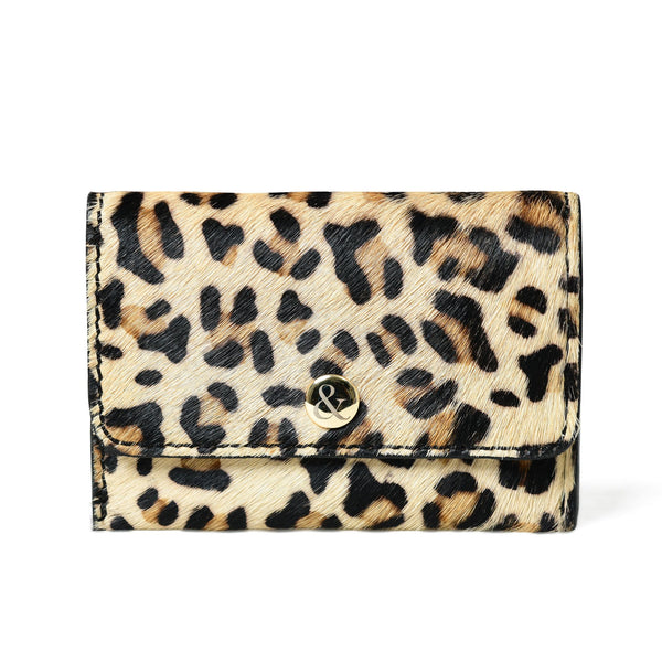 Bell & Fox Ellie Popper Card Holder Purse in Leopard Small Wallet, small purse, card holder, leather, animal print