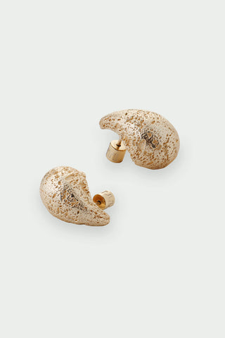 Tutti Dome Earrings Small Pair of gold earrings on a light background