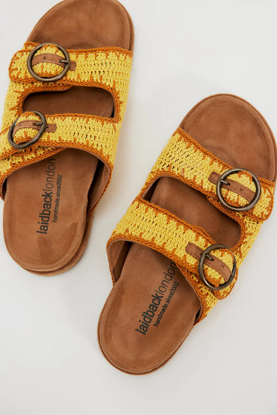 Laidback London Clay Sandal in Butter Yellow/Tumeric