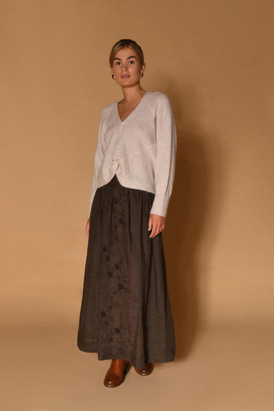 Gustav Drea Draped Knit in Pale Sand