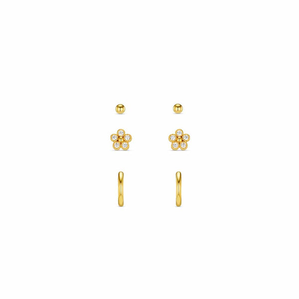 Orelia Crystal Flower Micro Hoop Ear Stacking Set ORE40074