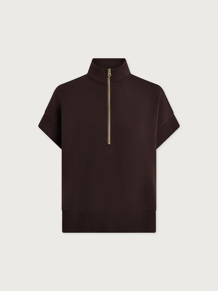 Varley Ritchie Short Sleeve Sweat in Coffee Bean