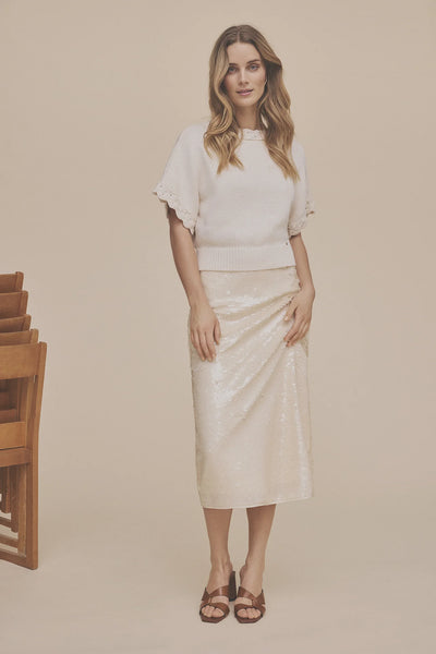 Gustav Emmali Knit Cape in Off White