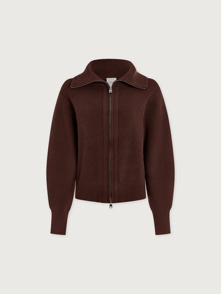 Varley Enrico Knit Jacket in Coffee Bean