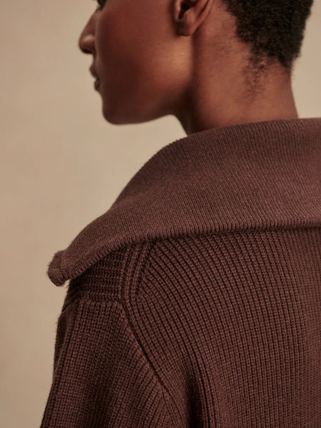 Varley Enrico Knit Jacket in Coffee Bean