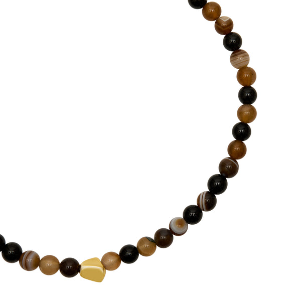 Talis Chains Tokyo Choker in Espresso Necklace with round beads in brown, black, and gold on a white background