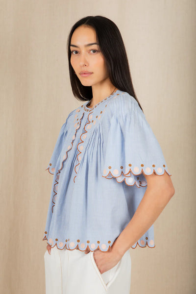 Bonte Flora Top in Blue