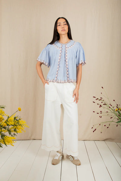 Bonte Flora Top in Blue