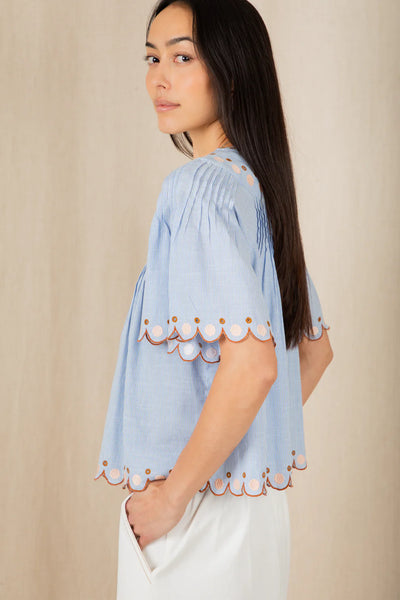 Bonte Flora Top in Blue