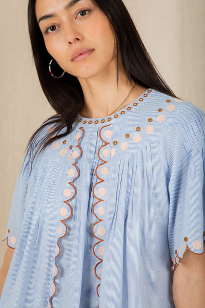 Bonte Flora Top in Blue