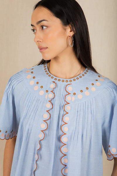 Bonte Flora Top in Blue