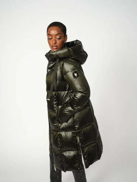 Mos Mosh Nova Metallic Down Jacket in Forest Night