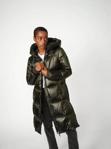 Mos Mosh Nova Metallic Down Jacket in Forest Night