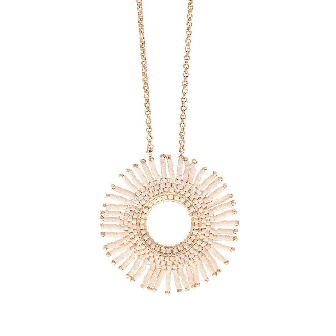 Mishky Fringe Sun White Large Necklace N-GP-L-12887