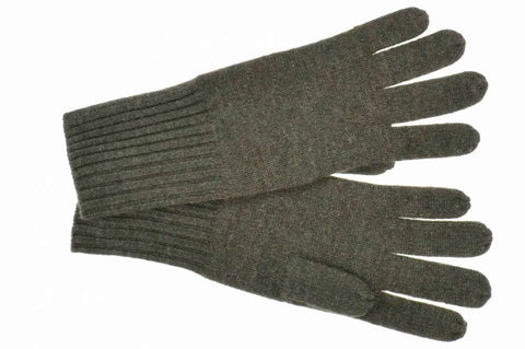 Seeberger Finger Gloves in 100% Cashmere in Khaki 18603-0