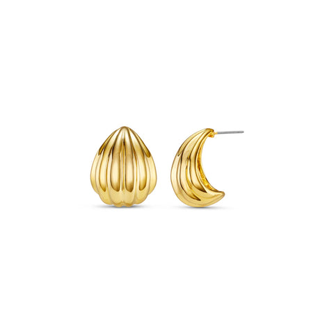 Orelia Statement Voluminous Curved Drop Earrings in Gold ORE30008