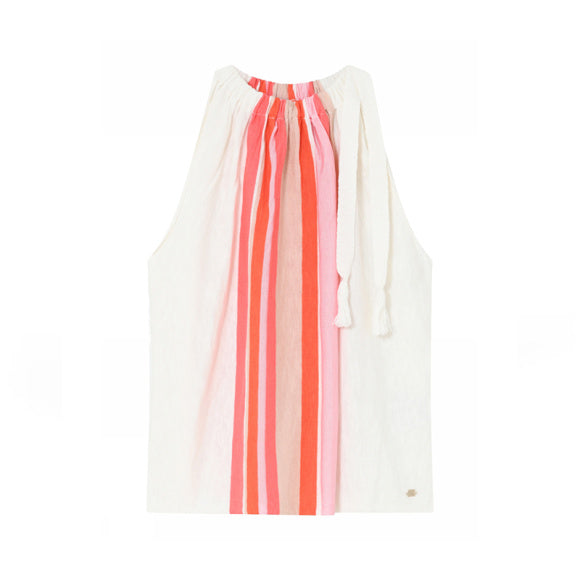Gustav Jayla Knit Halter Neck in Off White