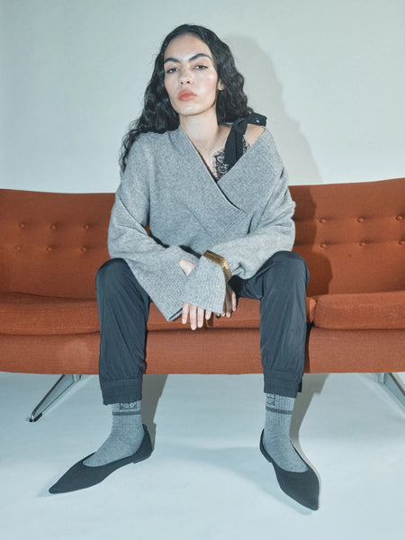 Heyanno Zen Tile Knit in Grey Melange