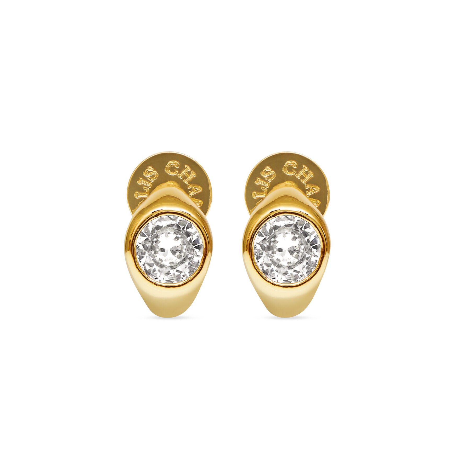 Talis Chains CZ Stud Huggie Earrings- Gold