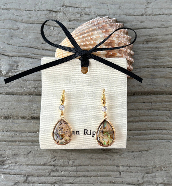 Ocean Ripples Abalone Earrings 806