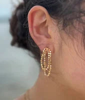 Ocean Ripples Gold Plated Chain Earrings 1456