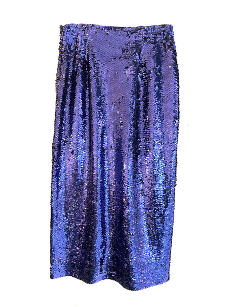 CKS Skott Sequin Skirt in Iris