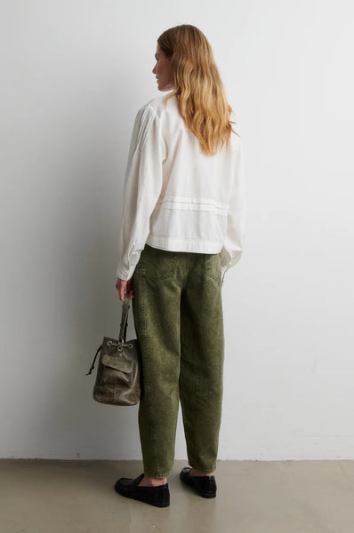 Second Female Jaye Denim Barrel Jeans in Green Denim
