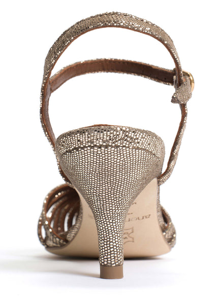 Anonymous Copenhagen Keesha 55 Shoe in Vintage Champagne Lizard Metallic Goat