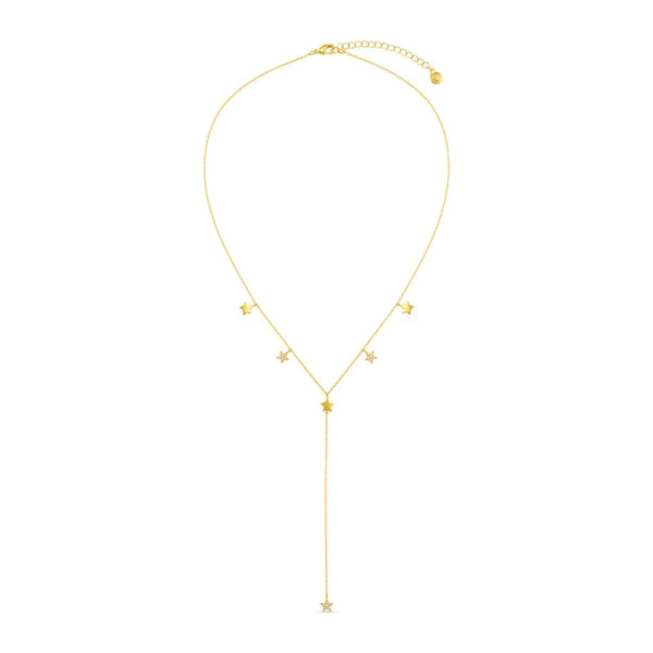 Orelia Crystal Multi Star Lariat Necklace in Gold ORE40856